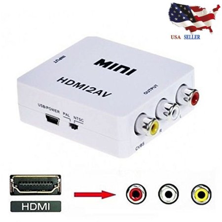 Mini Composite 1080P HDMI to RCA Audio Video AV CVBS Adapter Converter For TV Television (Best Hdmi Converter For N64)