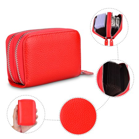 Leather Card Holder Women Njjex RFID Blocking Leather Wallet for Women, Excellent Women's Genuine Leather Credit Card Holder ()