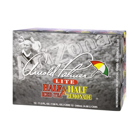 (2 Pack) Arizona Iced Tea, Arnold Palmer Lite Half & Half Iced Tea Lemonade, 11.5 Fl Oz, 12 (Best Unsweetened Iced Tea)