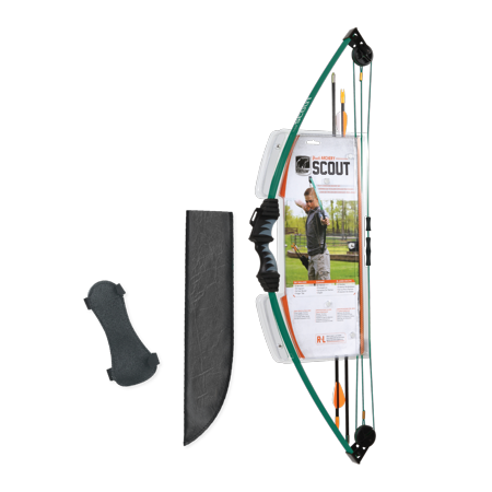 - Bear Archery Scout Youth Bow Set Includes Arrows, Armguard, Arrow Quiver, and Recommended for Ages 4 to 7 – Hunter Green