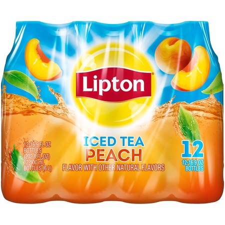 (2 Pack) Lipton Peach Iced Tea, 16.9 Fl Oz, 12