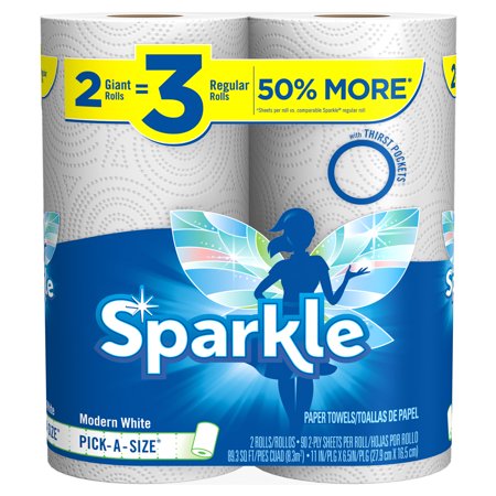 Download Sparkle Paper Towels, 2 Giant Rolls, 2-Ply Pick-A-Size - Walmart.com