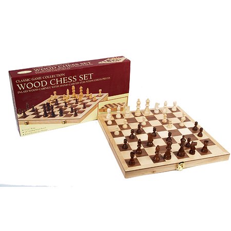 Classic Games Collection Inlaid Wood Chess Set