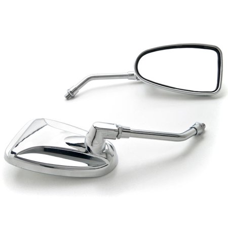 Chrome Motorcycle Bolts Krator Universal Motorcycle Cruiser Scooter Moped ATV Mirrors Chrome + Bolt Adapters Fits Most Harley Suzuki Honda Kawasaki Cruisers Touring Sportbike Scooters Rear View - Free Adapters ()