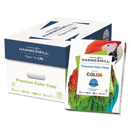 - Hammermill Premium Color Copy Paper, 100 Bright, 32lb, Letter, Photo White, 500 Sheets/Ream -HAM102630