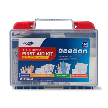 Equate All-Purpose First Aid Kit, 140 Items (Best Baby First Aid Kit 2019)