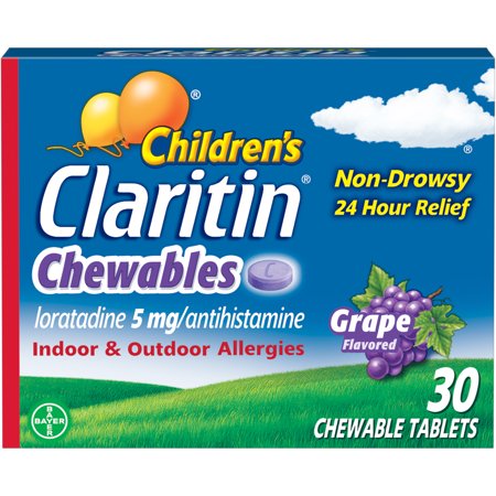 Children's Claritin 24 Hour Allergy Relief Grape Chewable Tablet, 5 mg, 30
