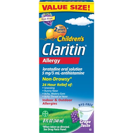 Children's Claritin 24 Hour Non-Drowsy Allergy Relief Grape Syrup, 8 Fl