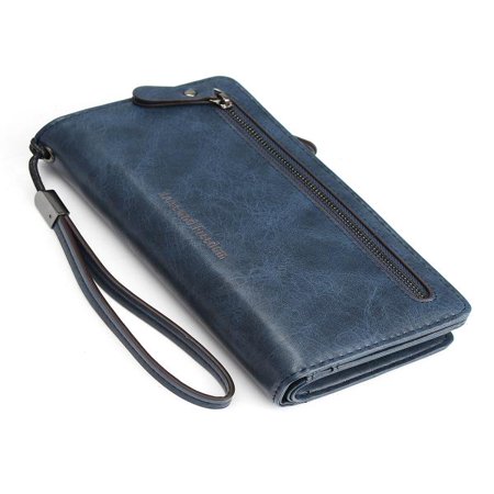 PU Leather Long Wallet Clutch Handbag Zipper Organizer Wristlets Card Cellphone Holder Purse for Women Lady Girls