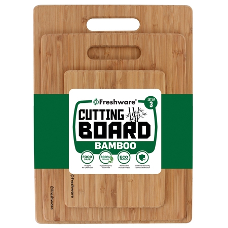 Freshware Bamboo Cutting Boards, 3-Piece,