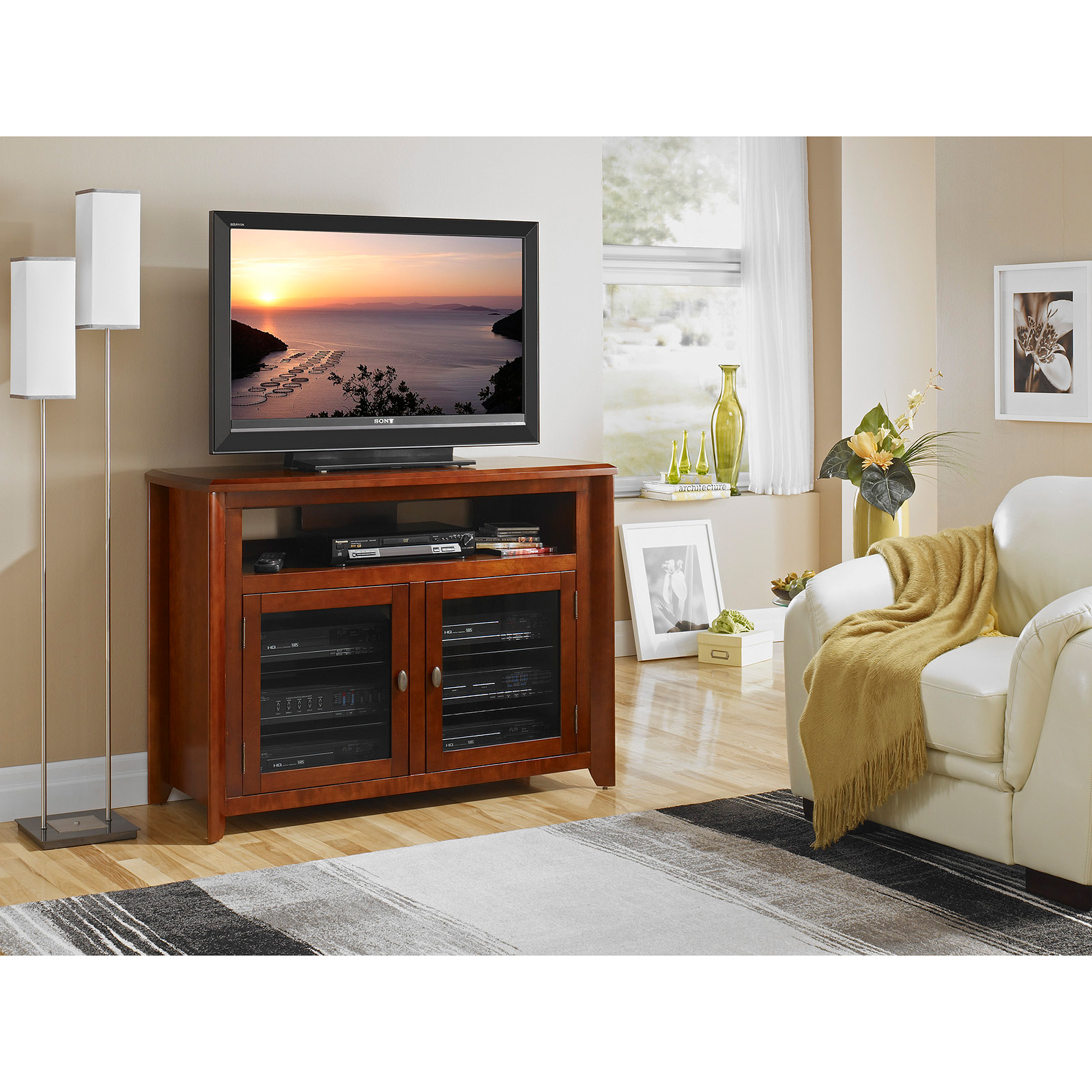 Techcraft 50'' Walnut Wood TV Stand for TVs up to 55''