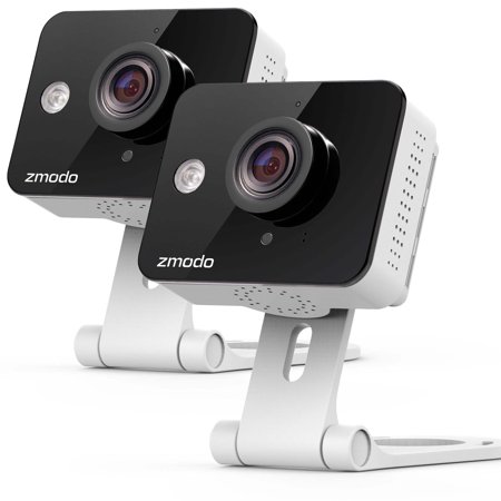 Zmodo 720P HD WiFi Wireless Smart Security Camera Two-Way Audio(2- Pack), Work with Google Assistant