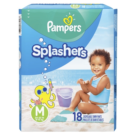 Pampers Splashers Swim Diapers Size M 18 Count (Best Price Per Diaper Pampers)