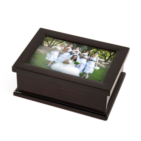 - Sophisticated Modern 4 X 6 Photo Frame Musical Jewelry Box - Heart to Heart - SWISS