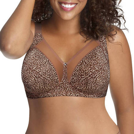 Womens Plus Size comfort shaping jacquard wire free bra, style