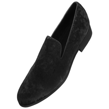 Red Wedding Shoes Amali Mens Crushed Velvet Smoking Slipper Nightclub Loafer, Slip On Formal Dress Shoe ()