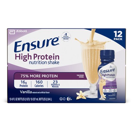 Ensure High Protein Nutritional Shake with 16g of High-Quality Protein, Ready-to-Drink Meal Replacement Shakes, Low Fat, Vanilla, 8 fl oz, 12 (Best Low Fat Breakfast)