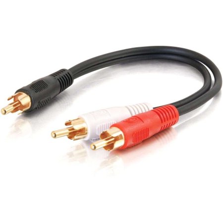 - C2G 03161 C2G 6in Value Series One RCA Mono Male to Two RCA Stereo Male Y-Cable - RCA Male - RCA Male - 6