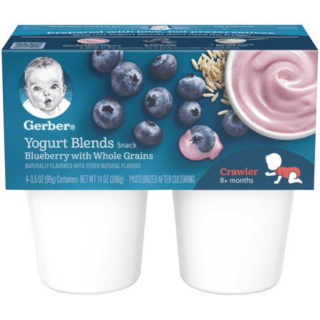 Gerber Yogurt Blends Snack Blueberry with Whole Grain Yogurt 4-3.5 oz ...