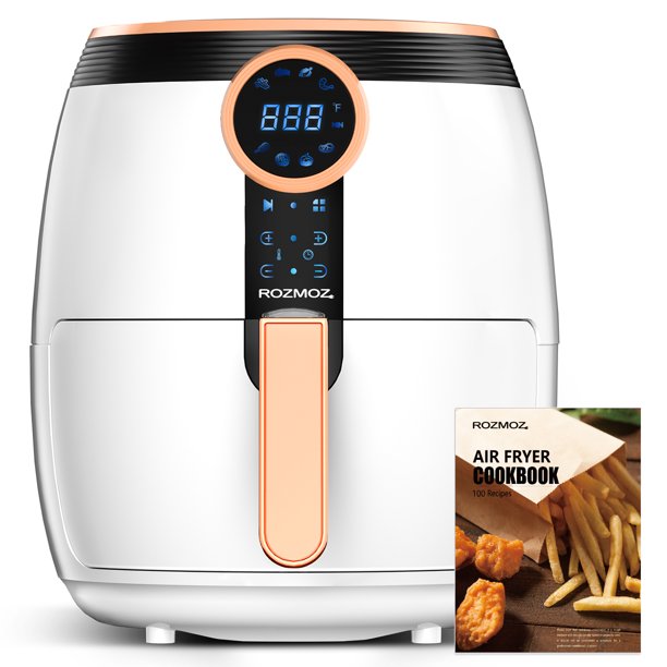 Rozmoz Air Fryer Oven, 5.2QT Air Fryer White Toaster Oven with Overheat Protection