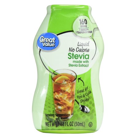 (2 Pack) Great Value Liquid No Calorie Stevia Sweetener, 1.68 fl (Best Tasting No Calorie Sweetener)