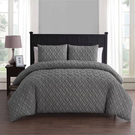 - VCNY Home Lattice Embossed 2/3 Piece Bedding Duvet Cover Set with Shams, Multiple Colors and Sizes Available
