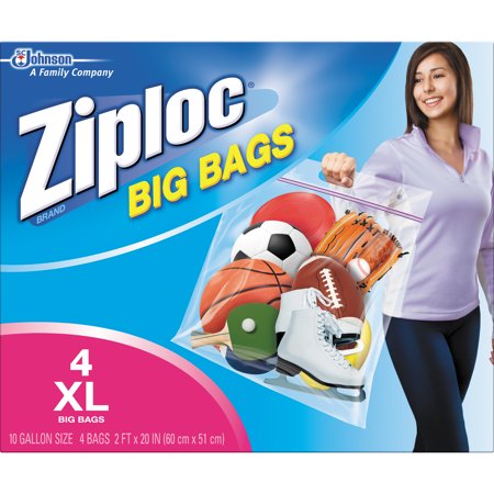 Ziploc Pinch and Seal Big Storage Bags, XL, 10 Gallon, 4 (Best Vacuum Seal Storage Bags)