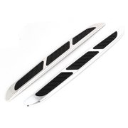 2 Pcs Silver Tone Black Plastic Car Front Rear Door Edge Bumper Guard Protector