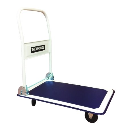 Hand Lift Trucks THEWORKS 330lbs Platform Cart Folding Dolly Foldable Warehouse Moving Push Hand Truck ()