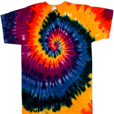Rainbow Hand Dyed Tie Dye - Tie Dyed Shop Dark Rainbow Spiral Men's Tie Dye T Shirt