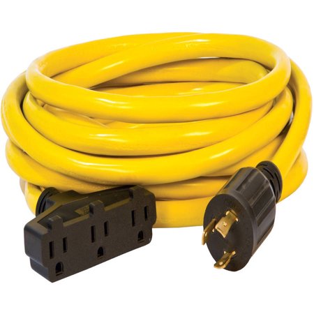 Champion 48034 25-Foot 30-Amp 125-Volt Fan-Style Generator Extension Cord (L5-30P to three