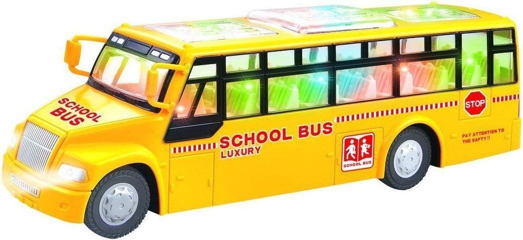 5" Lights and Sounds Die Cast NYC School Bus Pull Back Action and Openable Door