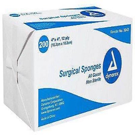 Steel Sterile Surgical Blades 12-ply Surgical Sponges Gauze Pads Non Sterile by Dynarex, 4