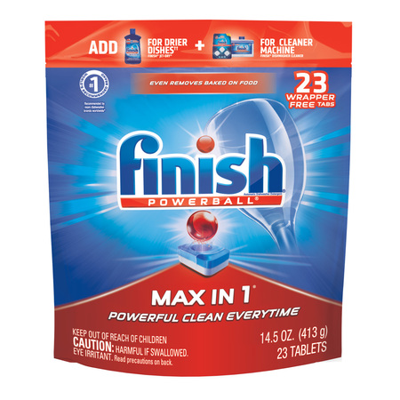 Finish Max in 1 Powerball, 23ct, Wrapper Free Dishwasher Detergent