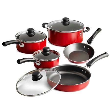 Tramontina Non-Stick Red Cookware Set, 9 Piece (The Best Stainless Steel Pots And Pans)