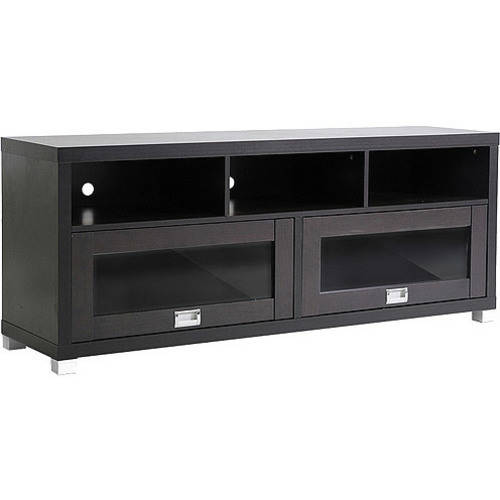 Swindon Modern Dark Brown TV Stand with Glass Doors for TVs up to 60''