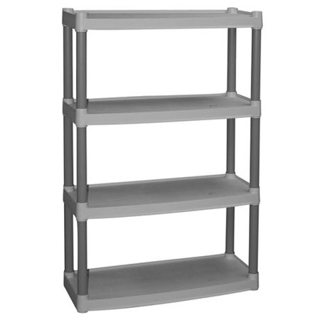 Plano 32 25 W X 12 5 D 48 H 4 Shelf Heavy Duty Plastic Storage Plano 32 25 W X 12 5 D 48 H 4 Shelf Heavy Duty Plastic Storage Unit Light Taupe Com