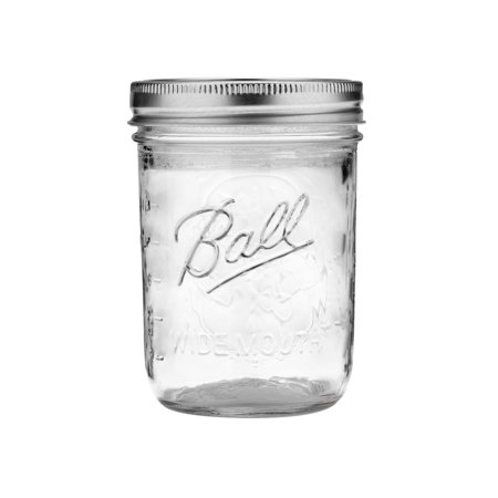 Ball Glass Mason Jar w/Lid & Band, Wide Mouth, 16 Ounces, 12 (Best Flowers For Mason Jars)