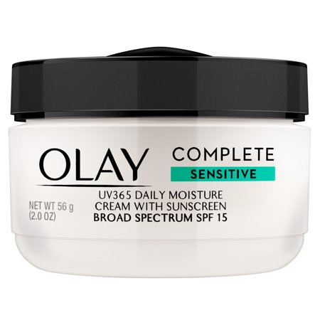 Olay Complete Cream Moisturizer with SPF 15 Sensitive Skin, 2.0 (Best Facial Massage Cream For Sensitive Skin)