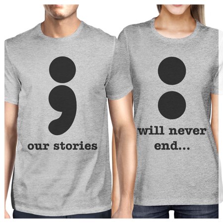 Our Stories Will Never End Cute Couples Matching Shirts Round