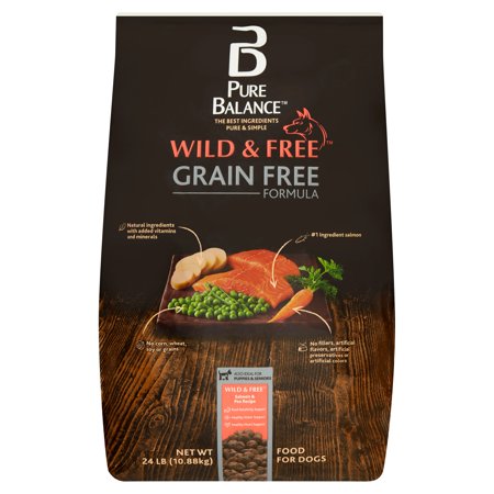 Pure Balance Wild & Free Grain Free Formula Salmon & Pea Recipe Food for Dogs, 24 (Best Dog Food For Cushing's Disease)