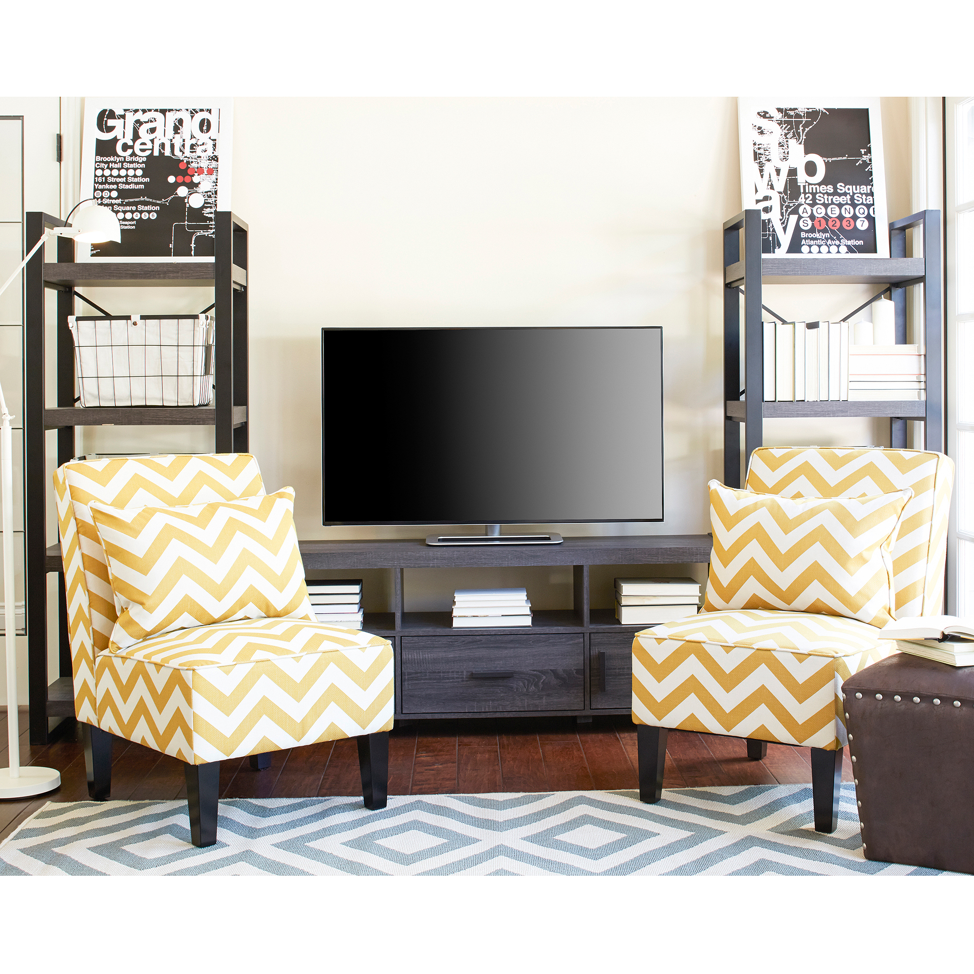 apartment AH City Grove Black and Charcoal TV Stand for TVs up to 65''