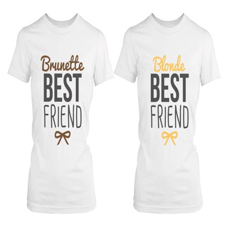 Best Friend Shirts - Blonde and Brunette Best Friends Matching BFF White (Blonde And Brunette Best Friends)