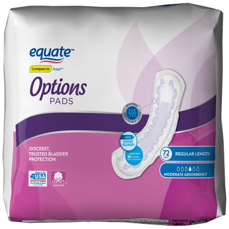 pads options equate incontinence moderate ct regular