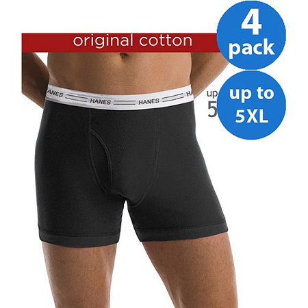 Hanes - Big Men's 4 Pack Boxer Brief, up to 5XL - Walmart.com