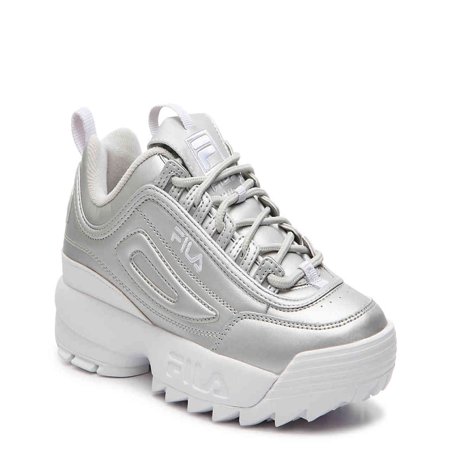 fila disruptor ii iridescent silver & white shoes