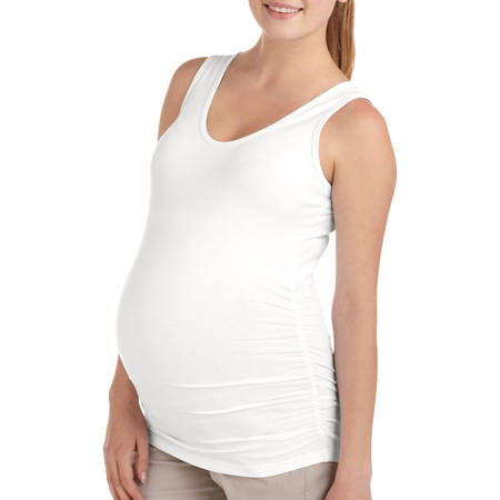 Maternity Basic Tank with Side Ruching-- Available in Plus (Best Maternity Yoga Clothes)