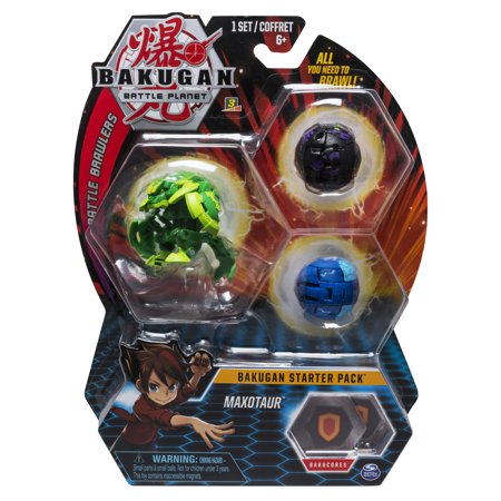 - Bakugan Starter Pack 3-Pack, Maxotaur, Collectible Action Figures, for Ages 6 and Up