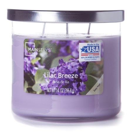 Mainstays Chrome Lid Jar Candle, Lilac Breeze, 14oz