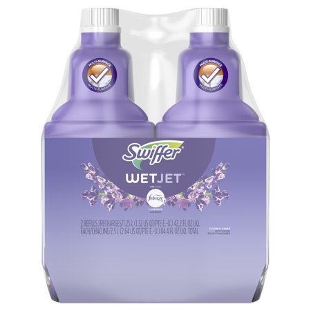 Swiffer WetJet Multi-Purpose Floor Cleaner Solution with Febreze Refill, Lavendar Vanilla and Comfort Scent, 1.25 Liter (Pac of (Best Rated Polyurethane For Hardwood Floors)